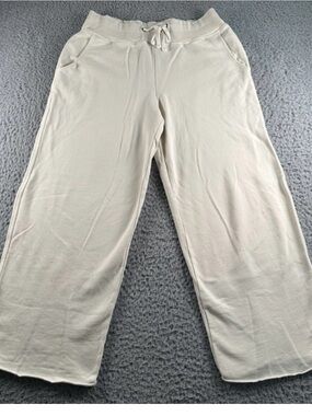 James Perse French terry lt grey WideLeg cropped at the ankle Drawstring Joggers